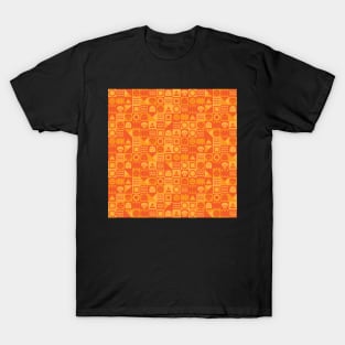 Halloween Pattern Orange Squares T-Shirt